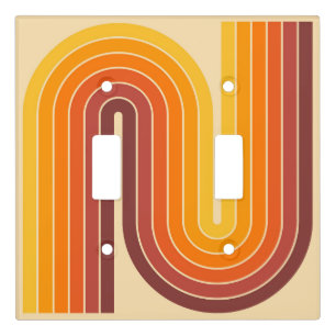 70s Retro Vintage Style Geometric Design Light Switch Cover