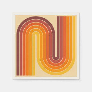 70s Retro Vintage Style Geometric Design Napkins