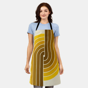 70s Retro Vintage Style Geometric Pattern Apron