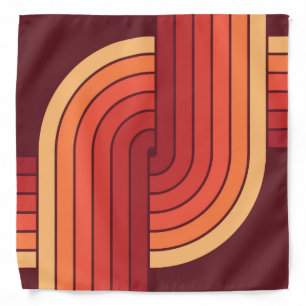 70s Retro Vintage Style Geometric Pattern Bandana