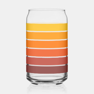 70s Retro Vintage Style Geometric Pattern Can Glass