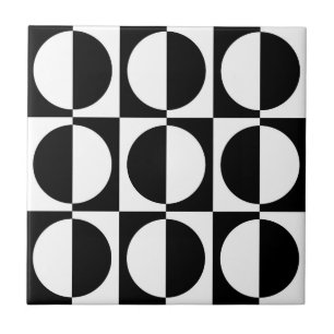 70s Retro Vintage Style Geometric Pattern Ceramic Tile