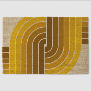 70s Retro Vintage Style Geometric Pattern Fiber Doormat