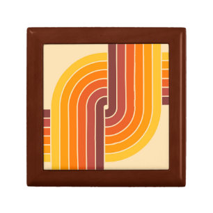 70s Retro Vintage Style Geometric Pattern Gift Box