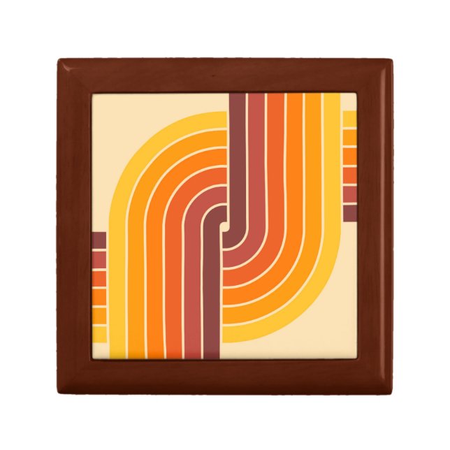 70s Retro Vintage Style Geometric Pattern Gift Box (Front)