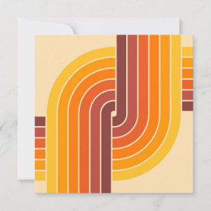70s Retro Vintage Style Geometric Pattern Invitation