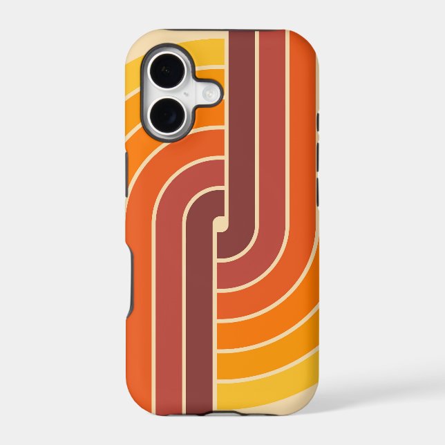 70s Retro Vintage Style Geometric Pattern Iphone Case (Back)