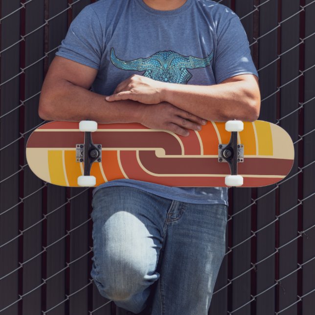 70s Retro Vintage Style Geometric Pattern Skateboard (Outdoor 3)