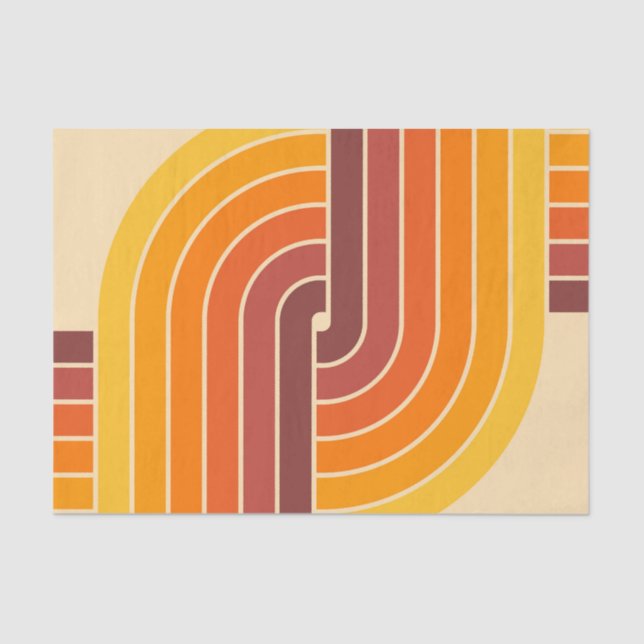 70s Retro Vintage Style Geometric Pattern Tissue Paper (Front)