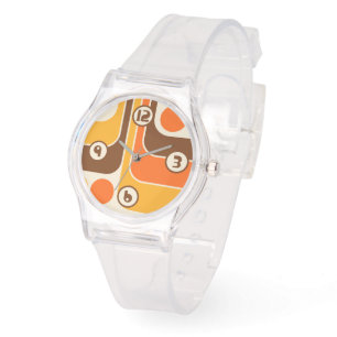 70s Retro Vintage Style Geometric Pattern Watch