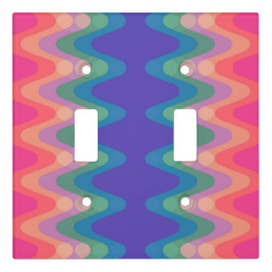 70s Retro Vintage Style Sonic Wave Light Switch Cover