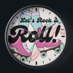 70s Rock and ROLL Roller Skating Decor Retro Room Clock<br><div class="desc">Modern Retro 70's Groovy Boogie Disco Rock and Roller Skating Decor.</div>