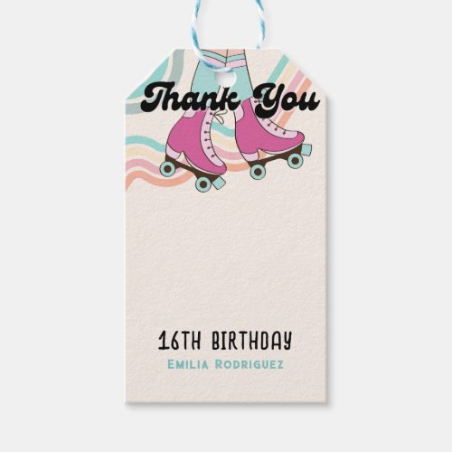 70s Rock and ROLL Roller Skating Party Favors Gift Tags