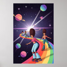 70s Roller Skaters Cosmic Rainbow