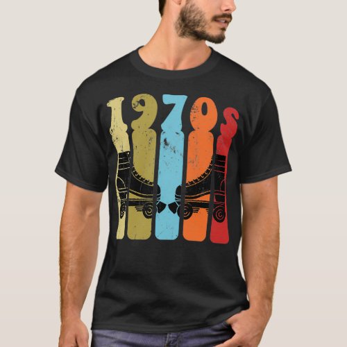 70s Roller Skates Disco Derby Retro 5 T_Shirt