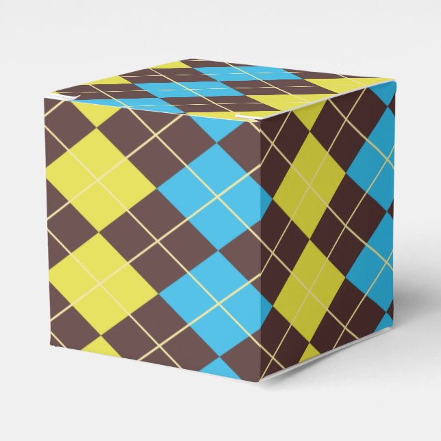 70s Scottish Tartan-Pattern Favor Boxes (Front Side)