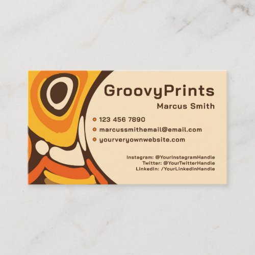 70s seventies business card