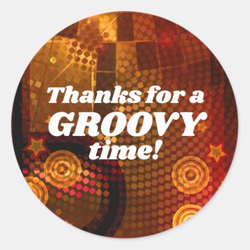 70s Seventies Orange Disco Dance Birthday Party Classic Round Sticker