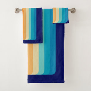 70s Square Rainbow Bath Towel Set