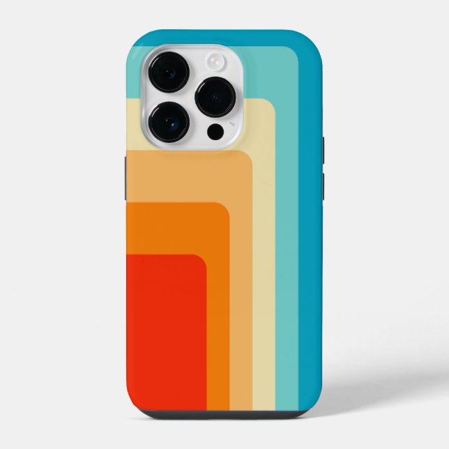 70s Square Rainbow Iphone Case (Back)