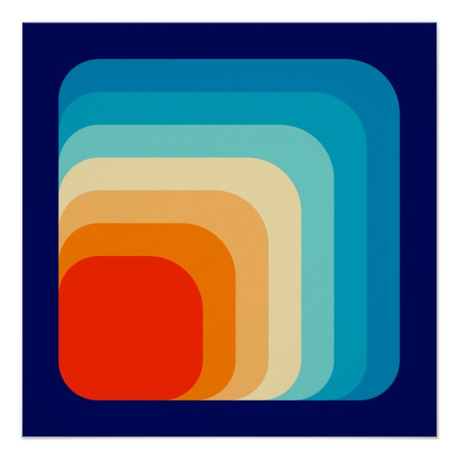 70s Square Rainbow Poster (Front)