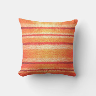 70's Stripe Pattern Throw Pillow