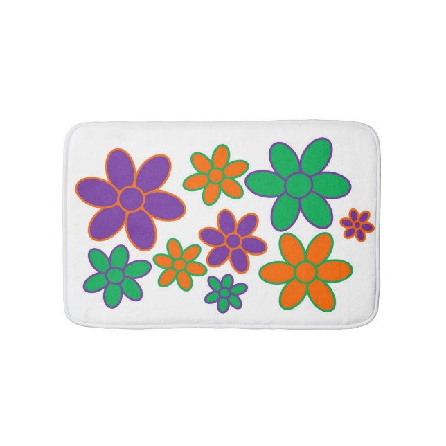 70s Style Flower Bath Mat (Front)