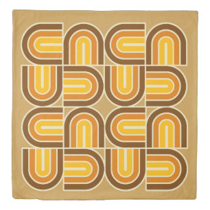 70s Style Geometric Arch Pattern Duvet Cover