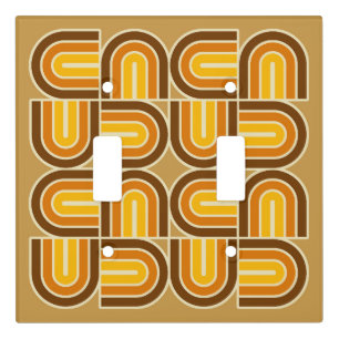 70s Style Geometric Arch Pattern Light Switch Cover