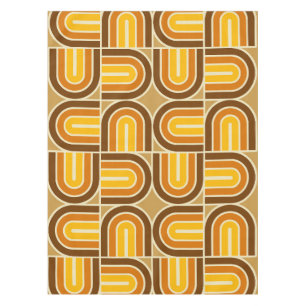 70s Style Geometric Arch Pattern Tablecloth
