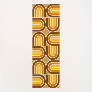 70s Style Geometric Arch Pattern Yoga Mat