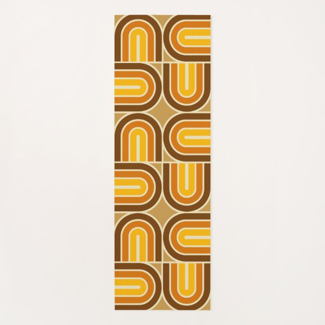 70s Style Geometric Arch Pattern Yoga Mat (Front)