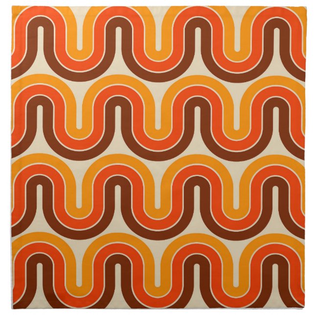 70s Style  Geometric Design Cloth Napkin (Front)
