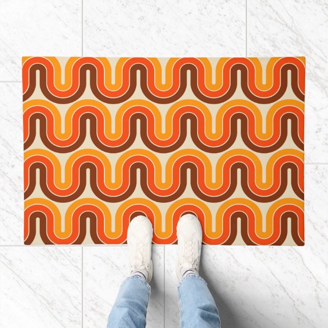 70s Style  Geometric Design Doormat (Indoor)