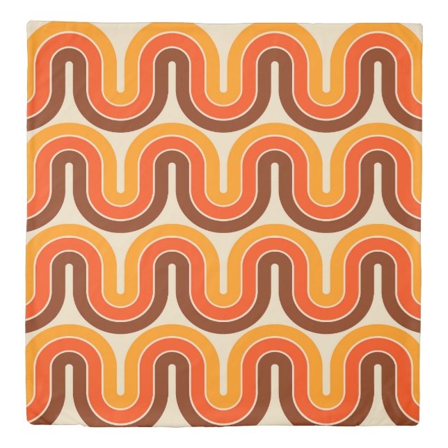 70s Style  Geometric Design Duvet Cover (Front)
