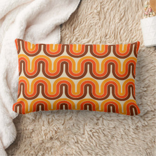 70s Style Geometric Design Lumbar Pillow