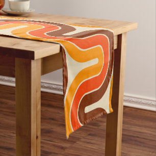70s Style Geometric Design Short Table Runner