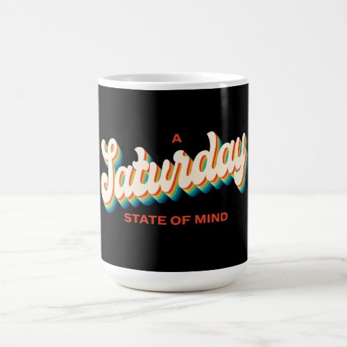 70s Style Saturday State of Mind Retro Logo Coffee Mug