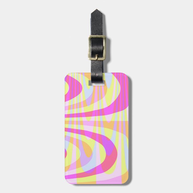 70's Swirls Luggage Tag (Front Vertical)
