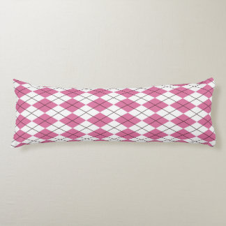 70s Tartan-Pattern Pinky Body Pillow