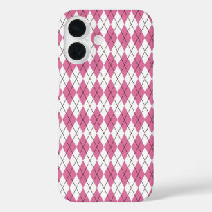 70s Tartan-Pattern Pinky iPhone 16 Case