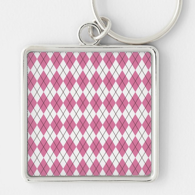 70s Tartan-Pattern Pinky Keychain (Front)