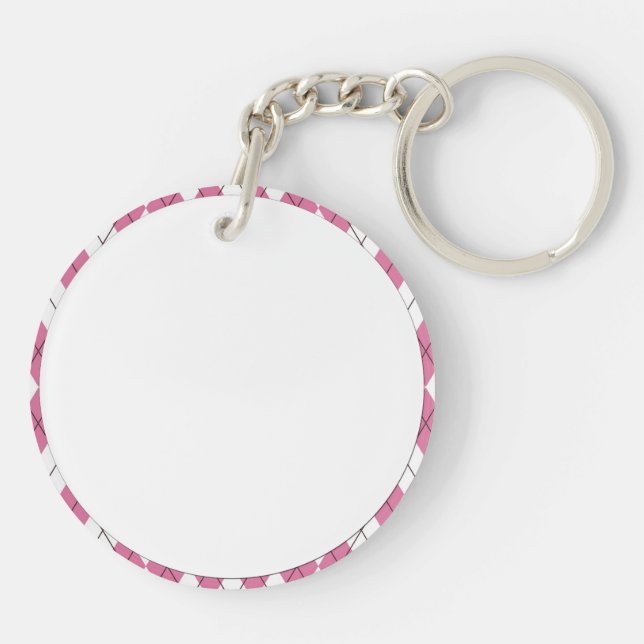 70s Tartan-Pattern Pinky Keychain (Back)