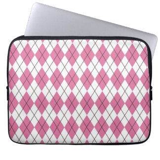 70s Tartan-Pattern Pinky Laptop Sleeve