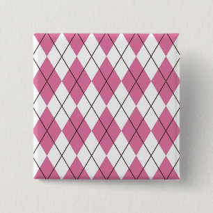 70s Tartan-Pattern Pinky Pinback Button