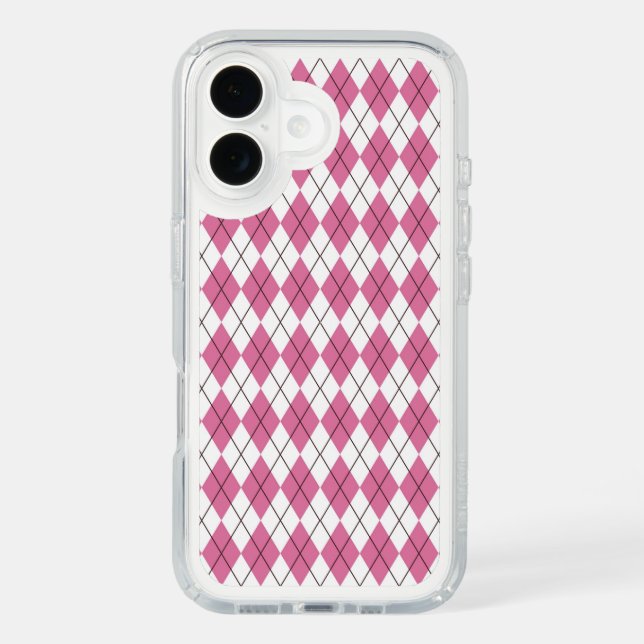70s Tartan-Pattern Pinky Speck iPhone Case (Front)