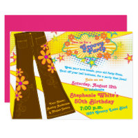 70s Theme Groovy Bell Bottoms 50th Birthday Party Invitation