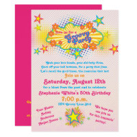 70s Theme Groovy Flower Power 50th Birthday Party Invitation