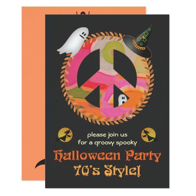 70's Theme Halloween Party Invitation