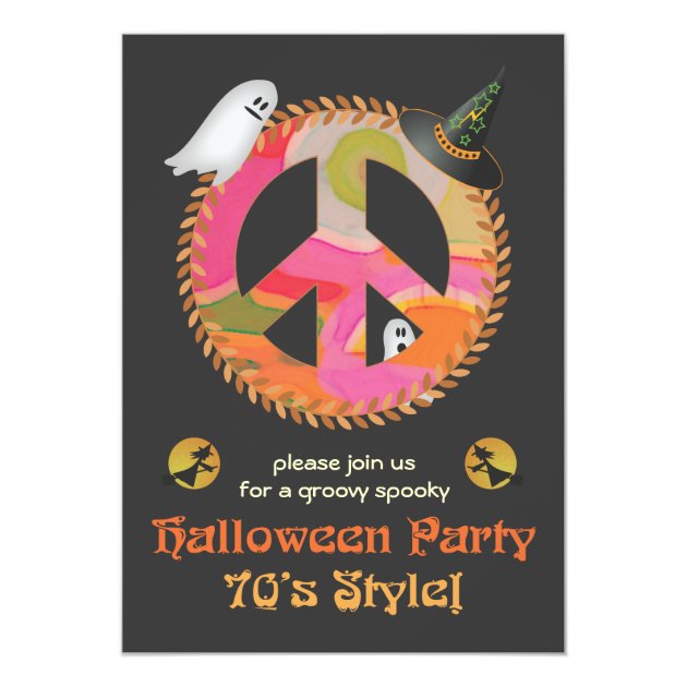 70's Theme Halloween Party Invitation